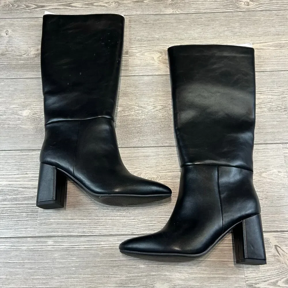 A New Day Womens Evangeline Under Knee Heeled Boots Black 6.5 NWT - Picture 3 of 5